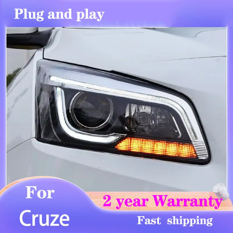 

Стайлинг автомобиля для фар Chevrolet Cruze 2015-2016 Cruze, головной свет DRL, указатель поворота, ближний свет, линза проектора