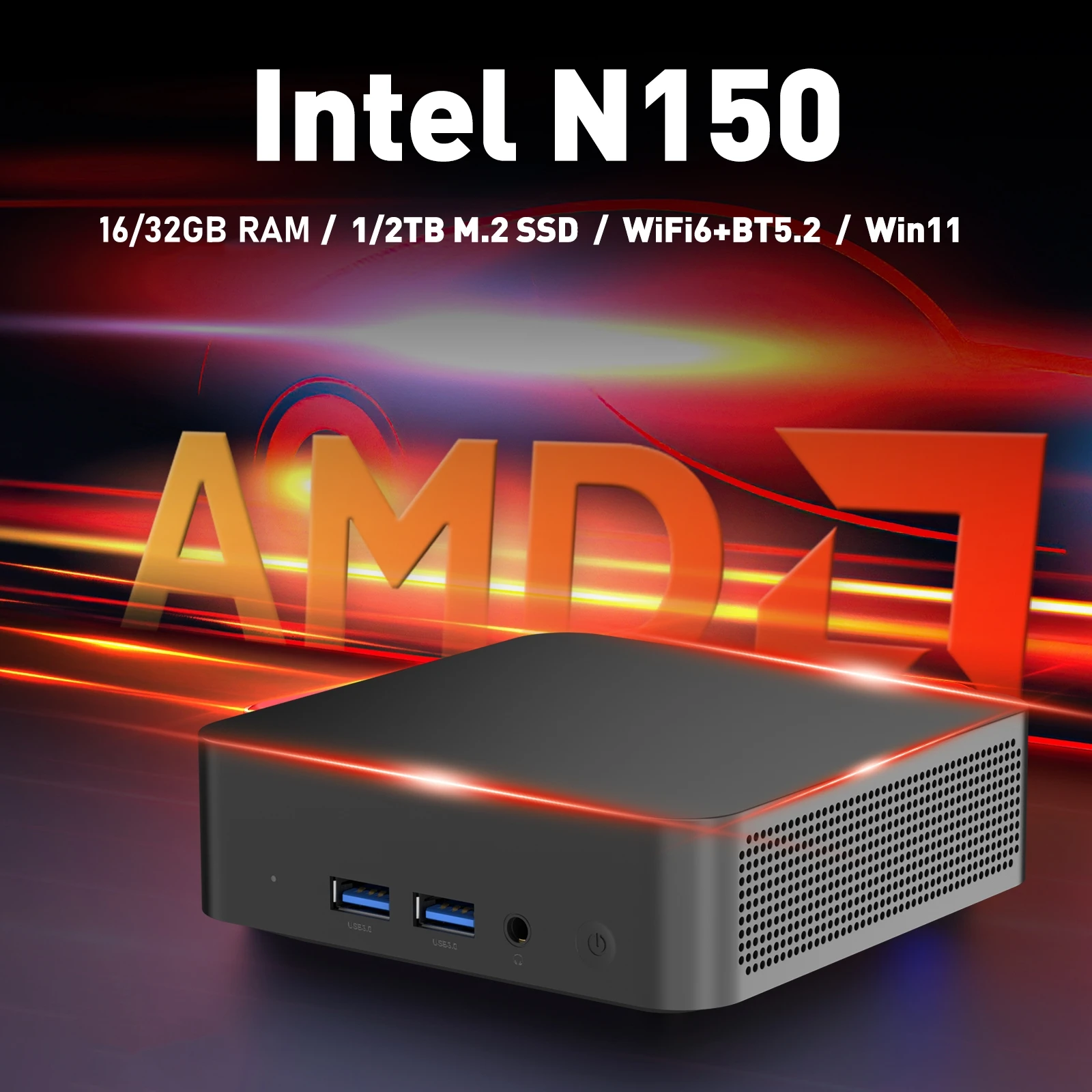 2026 4K Mini PC Intel Twin Lake N150 CPU Windows 11 Pro Mini PC 32GB RAM 512GB 1TB 2TB SSD WiFi5 BT5.0 Portable Desktop Computer