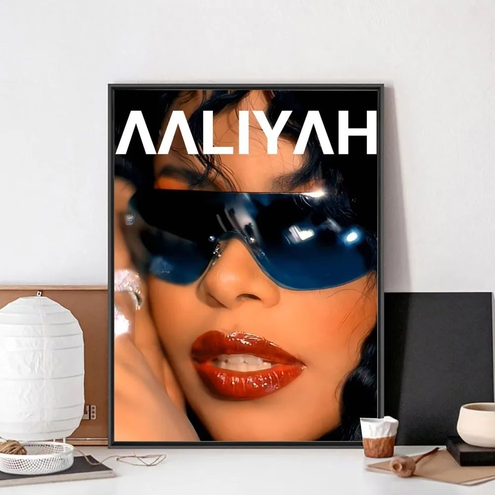 Singer Aaliyah Actress Poster No Framed Poster Kraft Club Bar Paper Vintage Poster Wall Art Painting Bedroom Study Stickers