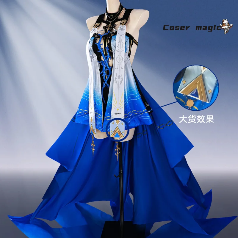 

Wuthering Waves Fleurdelys Cosplay Costume Uniform Cartethyia Elf Ears Rinascita Halloween Party for Women Girls Carnival
