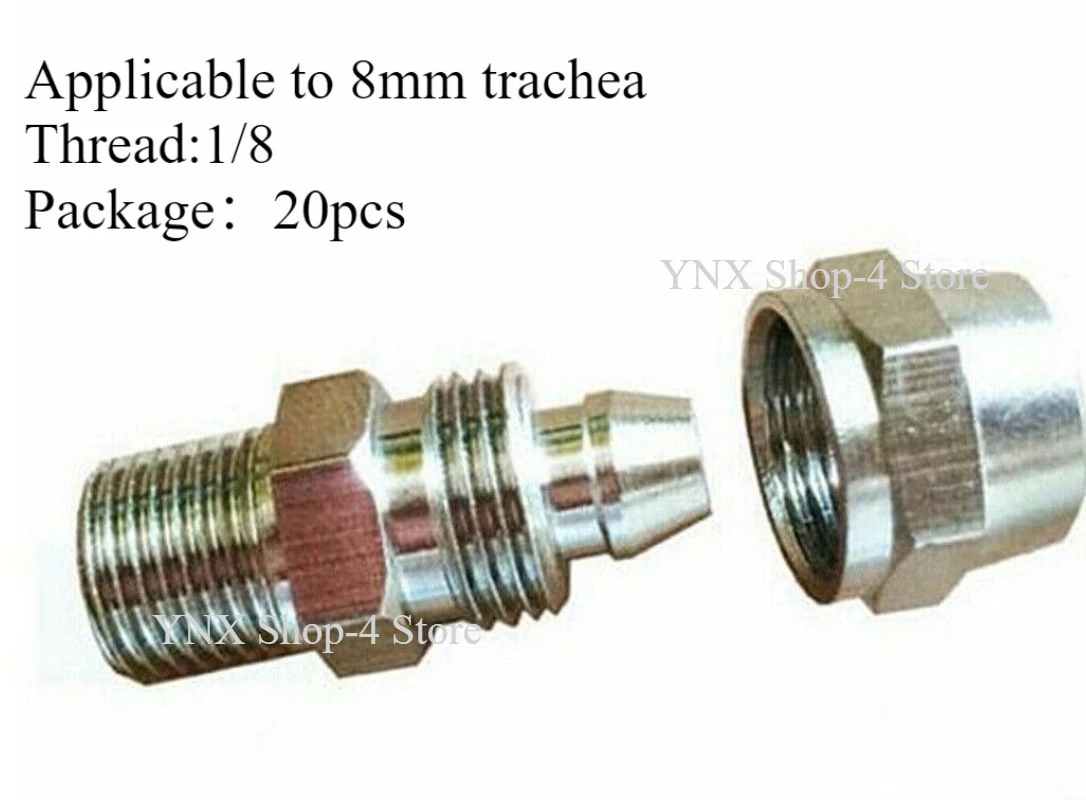 

20 шт., шиномонтажный станок, детали машины, фитинги для воздушных труб, металлический клапан 1/8, 8 мм