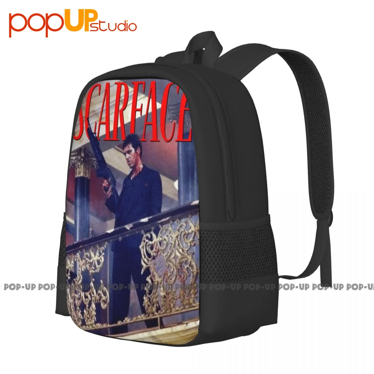 Scarface Tony Montana Balcony Railing Shot Big Gun Pacino Gangster Backpack Large Capacity Newest Art Print