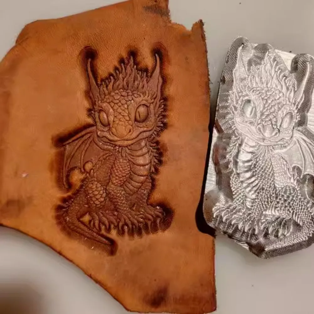 

3D Dragon Design Leather Stamping Mold Metal Stamp Aluminum Alloy Pressing Craft Tool Hot Stamping Embossing Carving Stamper