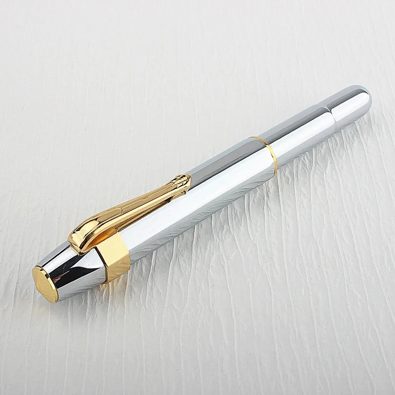 LANBITOU 3062 Alpha Brass Fountain Pen F M 0.5MM 0.7MM Nib Travel Vintage Metal Antique Brass Pen Pocket Artwork Calligraphy Pen