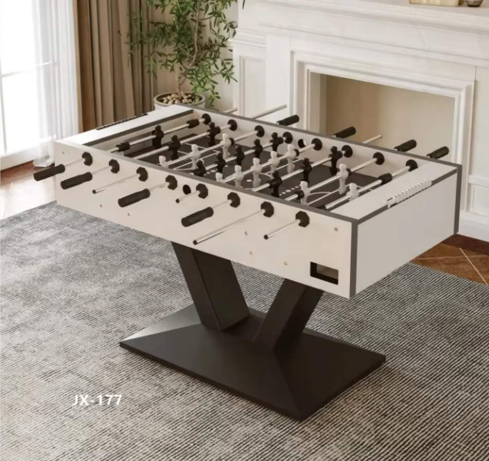 Professional 55 Inch Foosball Table 360 Degree Goalie Rotation Engineered Wood Soccer Game Table Metal Legs