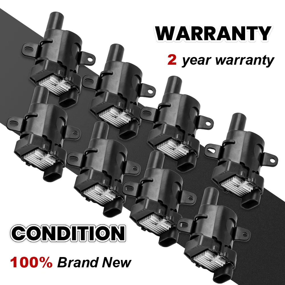8 Pcs High Quality  Electronic Ignition Coil for Chevrolet Silverado for GMC Yukon V8 5.3L D585 for Buick Rainier 8104577300
