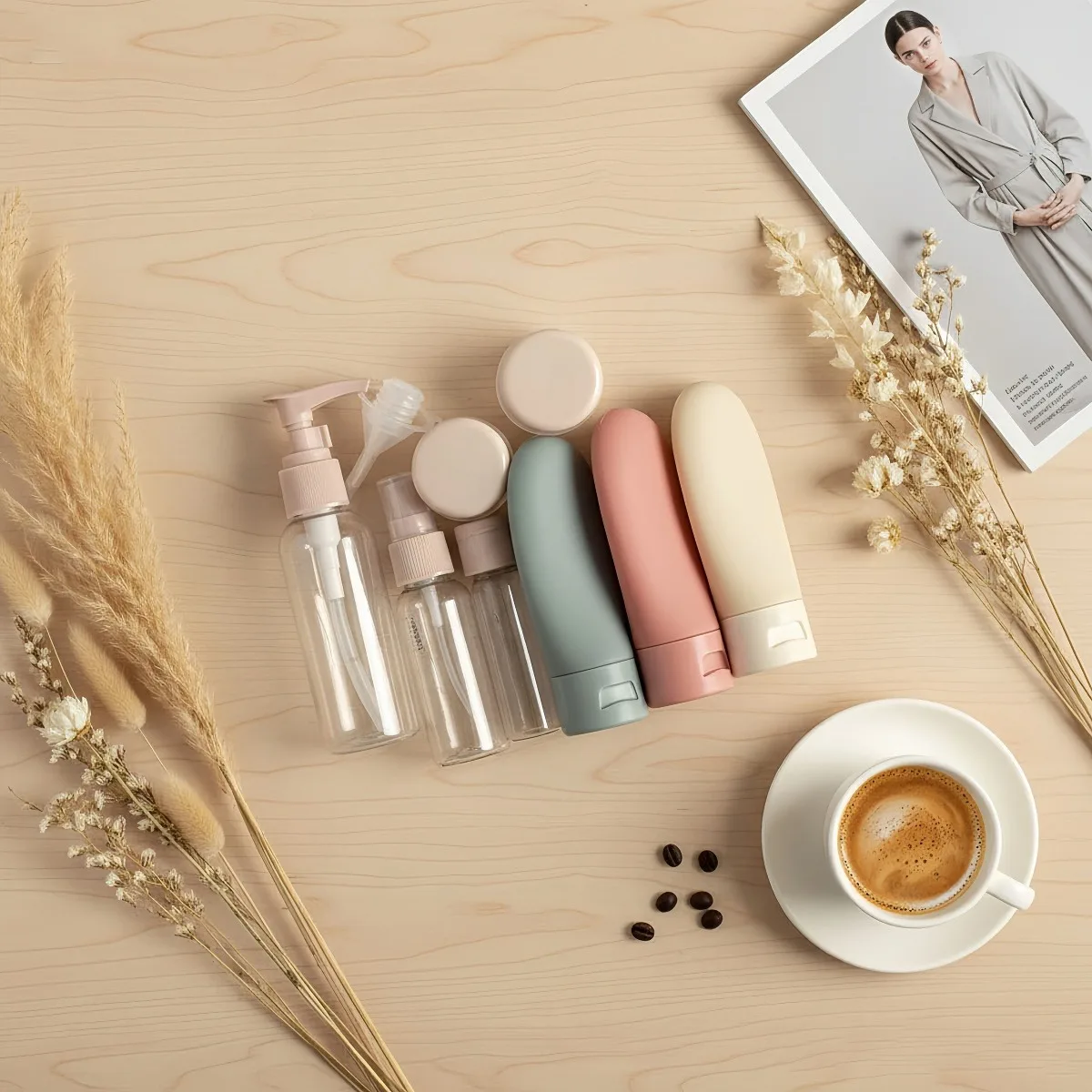 مجموعة تعبئة مستحضرات التجميل، زجاجات فارغة لرحلات العمل، زجاجات تعبئة الحليب المحمولة.zwq #2