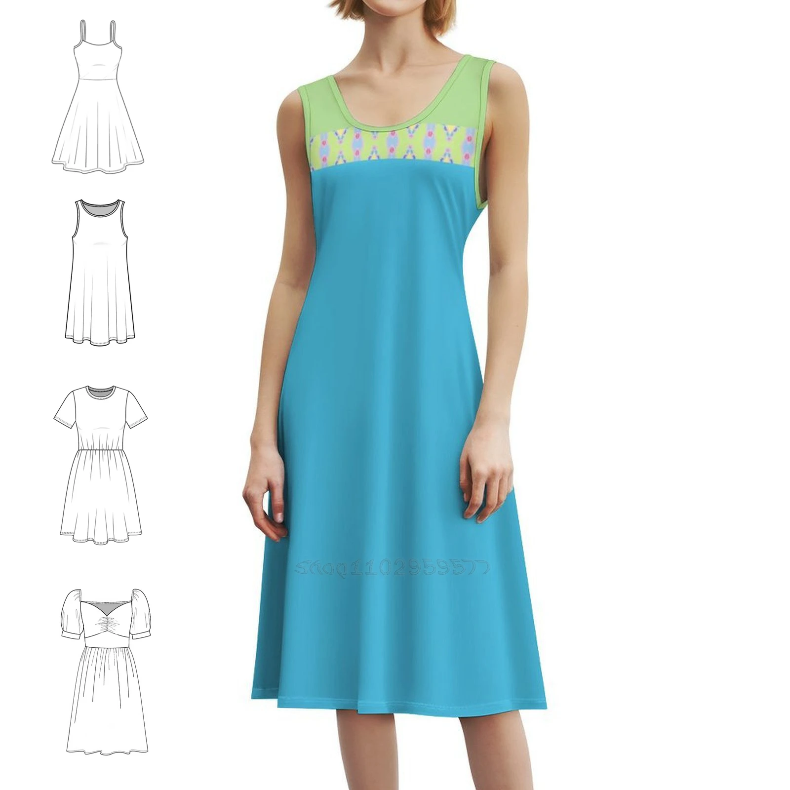 

Синее богемное платье без рукавов для женщин, пляжные вечерние платья с принтом, современные шикарные вечерние платья с абстрактным узором для девочек