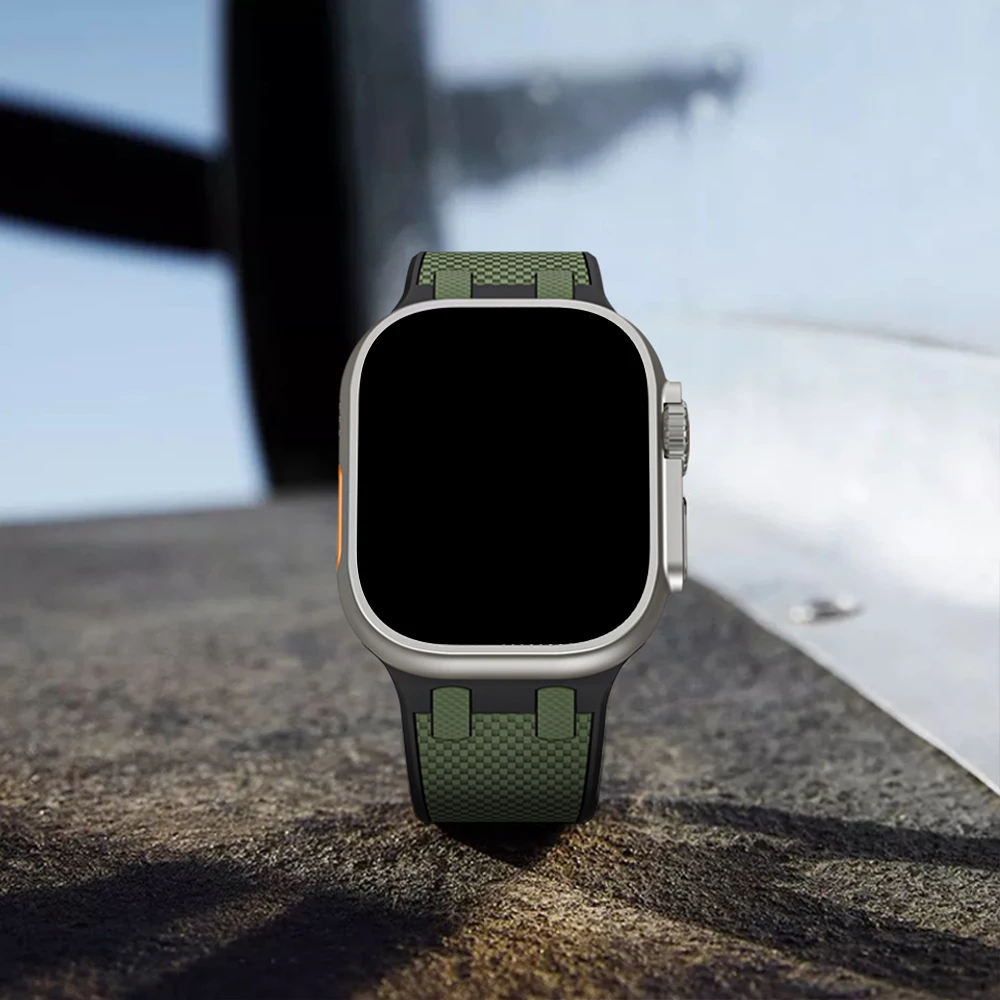 Silicone strap For Apple Watch band 44mm 49mm 45mm 46mm 42mm 44 mm correa bracelet iWatch series 9 8 7 6 3 SE ultra 2s