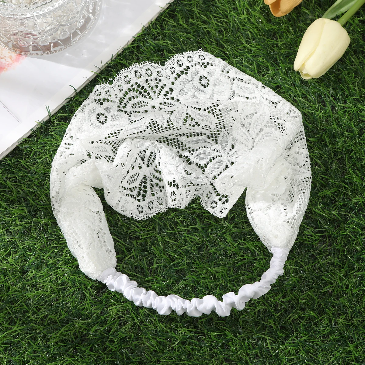 Sports Headwear Women Turban Bandanas Girl Fashion Hairband Boho Soft Hair Band Turban Stretchy Lace Wide Band Headband