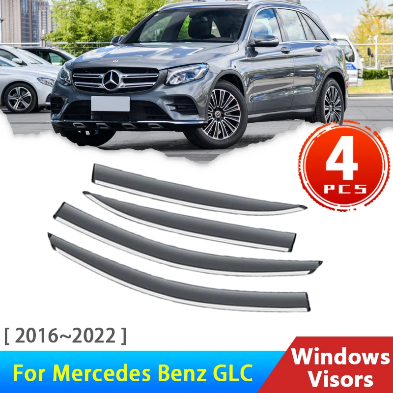 

Deflectors for Mercedes Benz GLC X253 300 2016~2022 2018 Accessories Car Window Visors Rain Eyebrow Guard Visor Protector Cover