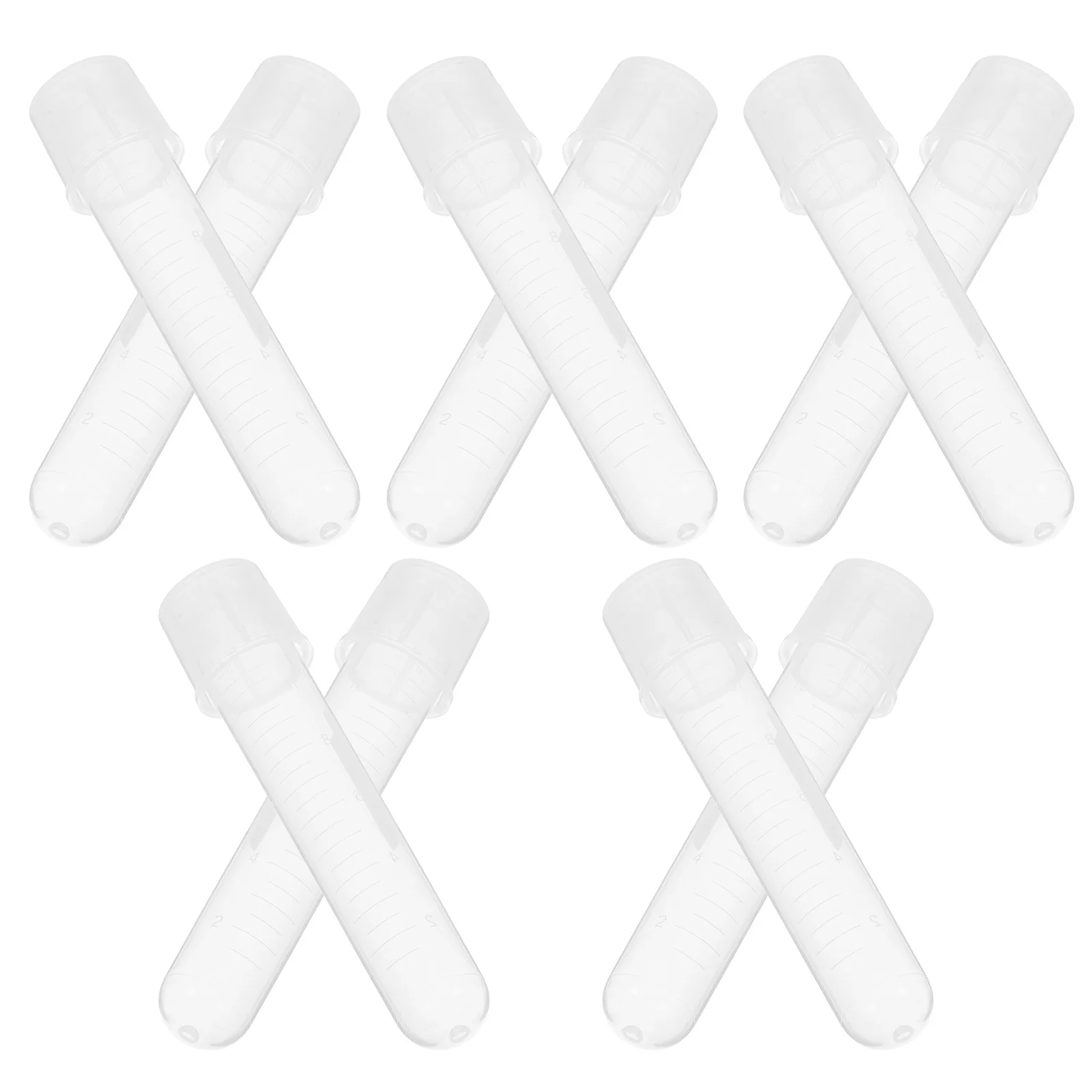 

10Pcs Plastic Graduated Screw Cap Vials 12ml Conical Bottom Lab Sample Tubes Self Standing Transport Tubes Screw Top Vials