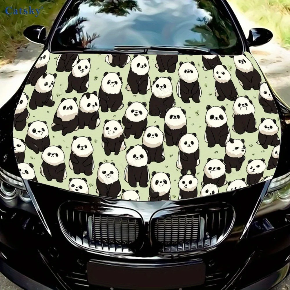 

Крошечные наклейки с милой пандой для капотов автомобиля, наклейки для украшения автомобильных чехлов и виниловые обертки, подходящие для автомобилей, внедорожников и т. д.