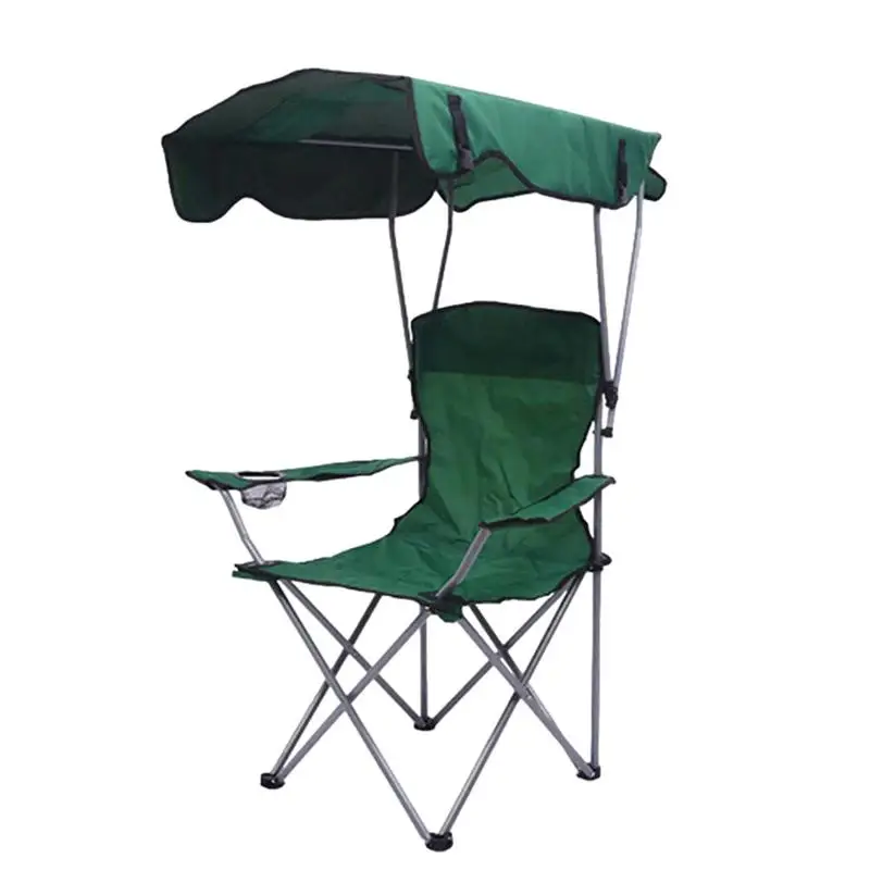 

Camping Chair With Shade Camping Recliner Portable With Shade Thick Comfortable Anti Slip Recliner Beach Chair With Canopy For