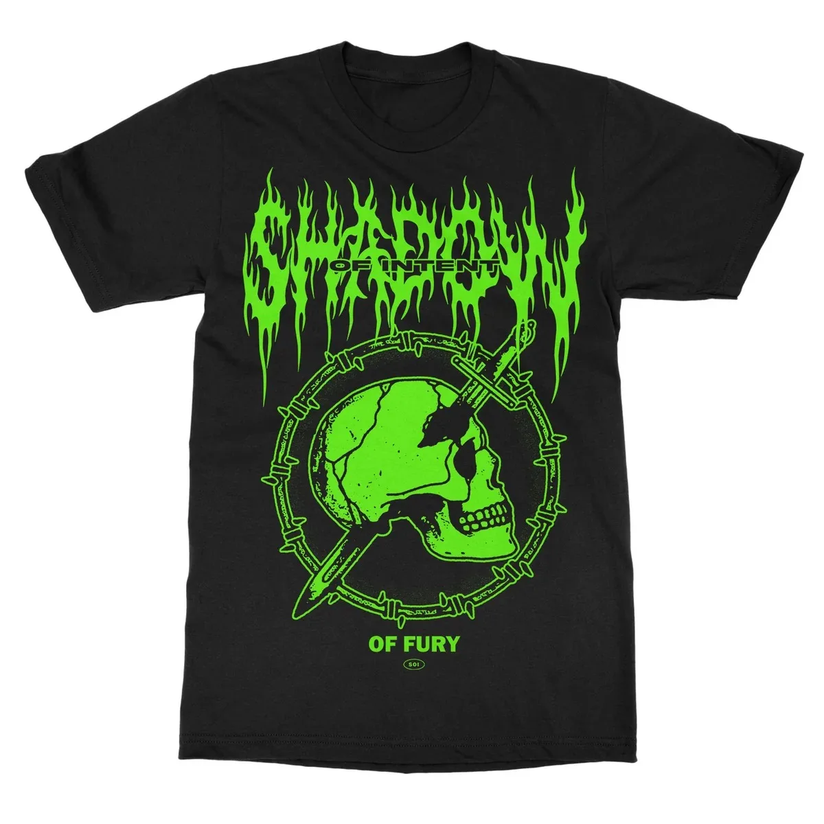Shadow of Intent Thorn Crown Skull Reaper Dark Metal Theme Print T‑Shirt, Equipped with Eye‑catching Chained