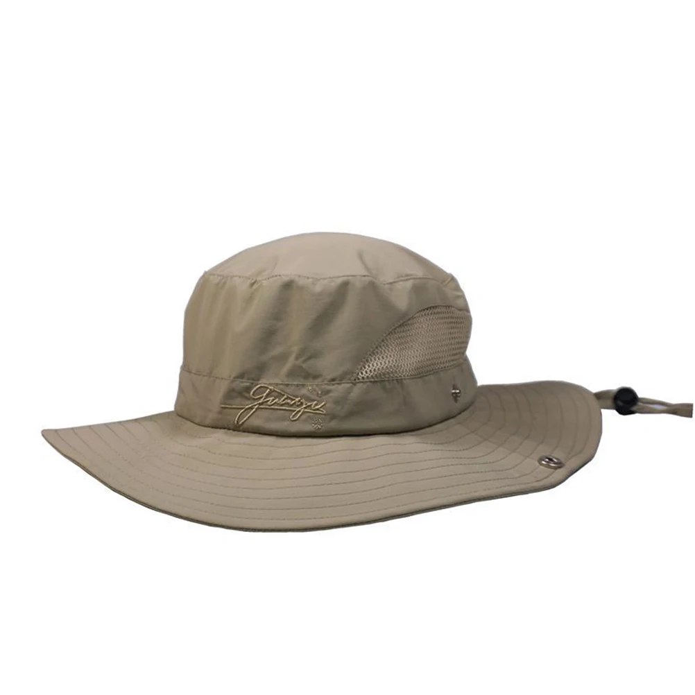 

Quick Dry Uv Protection Sun For Fishing Hiking Adjustable Lightweight Boonie Hat With Air Vent Mesh Upf 50+ Fabric Khaki 54-59Cm