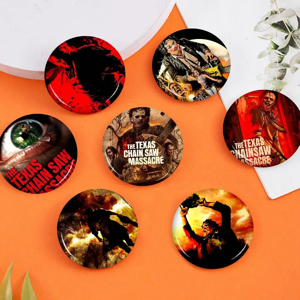 Movie The Texas Chain Saw Massacre 58mm Handmade Brooch Cartoon Cosplay Badge On Backpack Jewelry Accessories Gifts