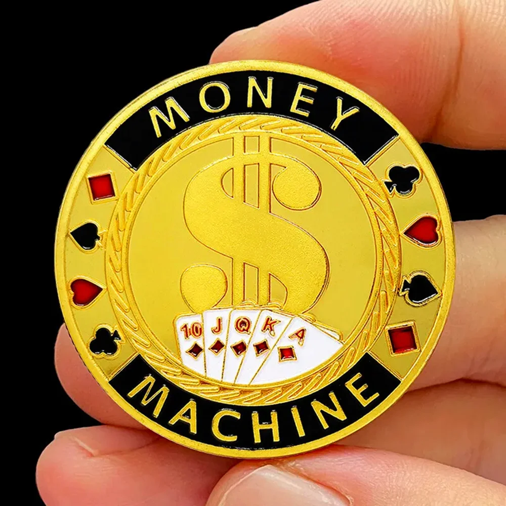 Money Machine Poker Card Guard Protector Poker Gold Coin 1.6 Inches