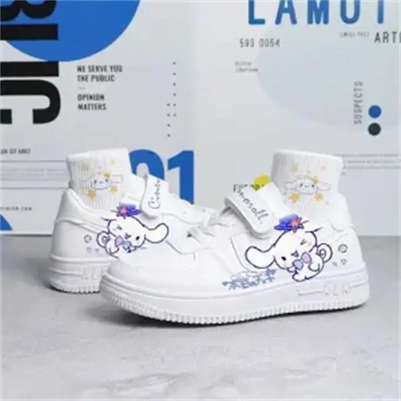 Kawaii Sanrio Cartoon Kuromi Cinnamoroll Cute Versatile Sports Shoes Velcro Board Shoes Casual Shoes Small White Shoes