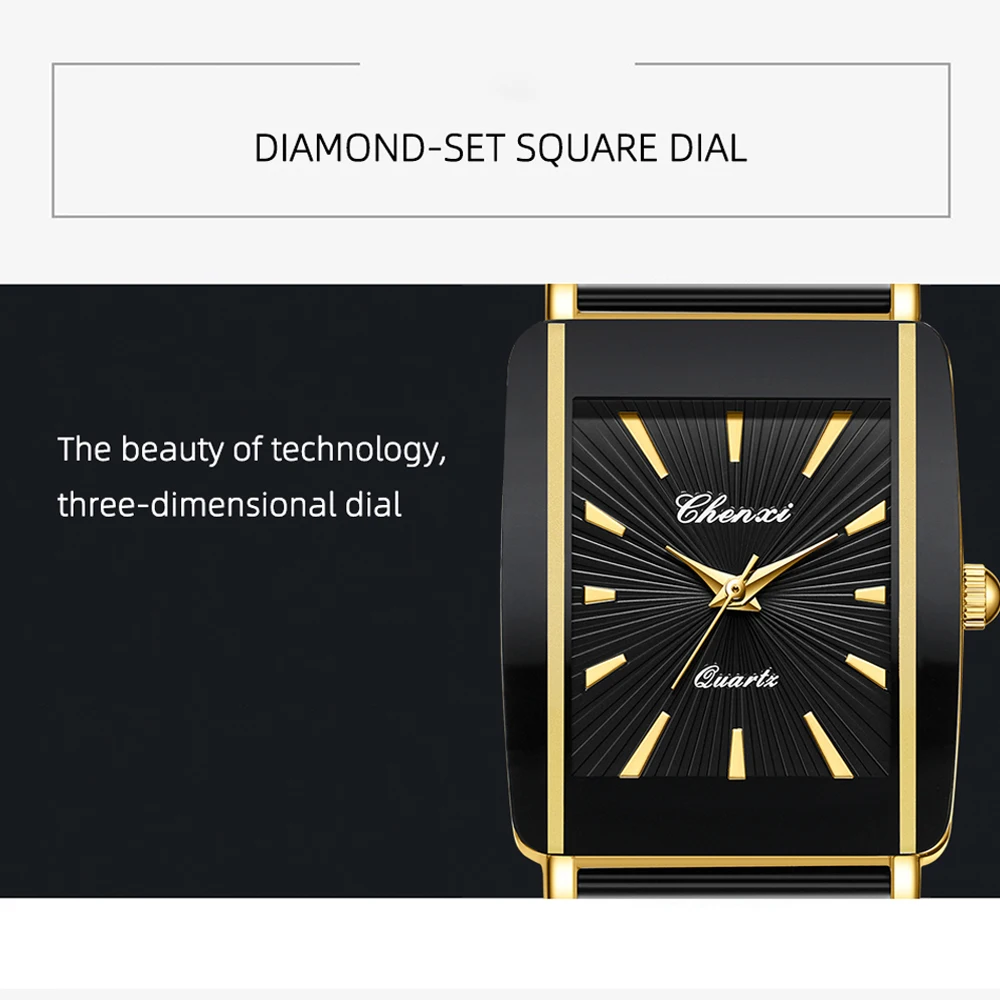 CHENXI Fashion Luxury Couple Watches Top Brand Men Women Quartz Wristwatch Lover Waterproof Stainless Steel Valentine Gift view 5