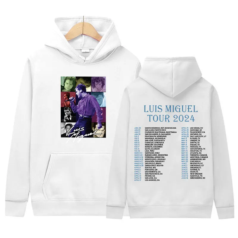 Singer Luis Miguel Tour 2024 New Hoodie 90s Men's Hip Hop Gothic Pullover Sweatshirt Vintage Fashion Oversized Hooded Streetwear