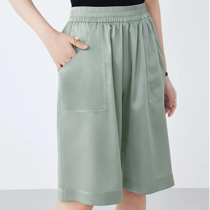 Birdsky, 1 pezzo Pantaloncini larghi da donna 95% vera seta di gelso 5% spandex 2 colori. S-1043