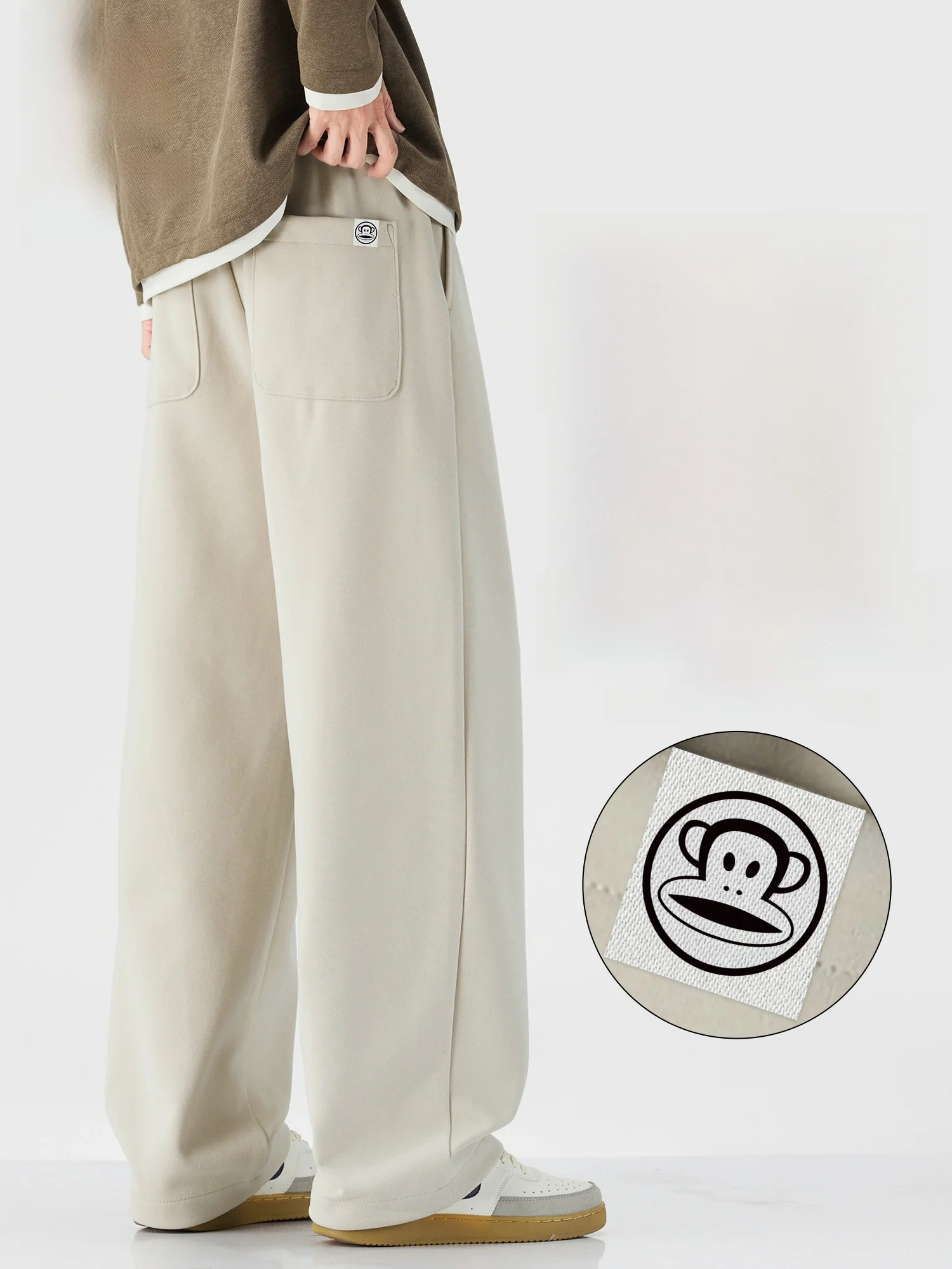 

PaulFrank Heavyweight Casual Spor Sweatpants Men's Loose Straight Leg Wide Leg Casual Pants Spring Season Cotton Blend Fabric