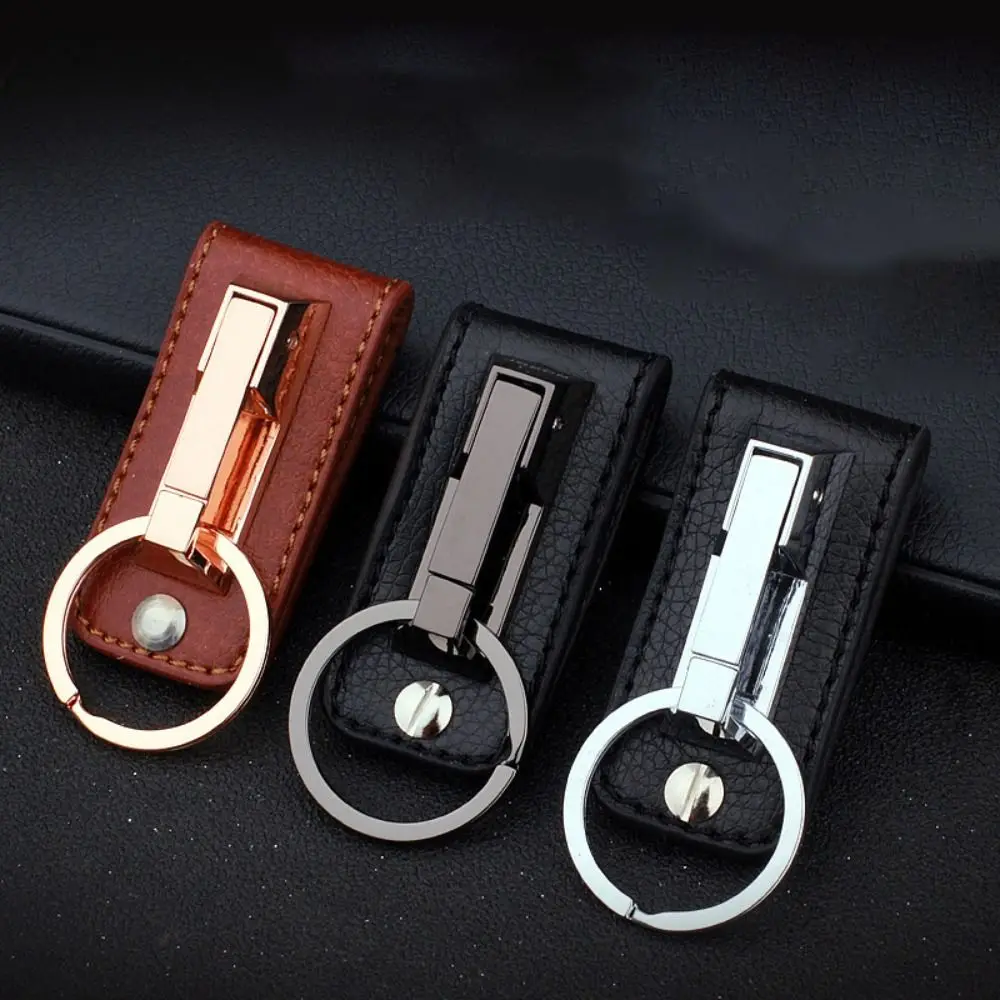 خطاف مفتاح جلدي شديد التحمل قابل للفصل ، مشبك حزام بسيط ، حلقة مفاتيح سيارة ، منظم مفاتيح ، إبزيم عمل ، أزياء كلاسيكية