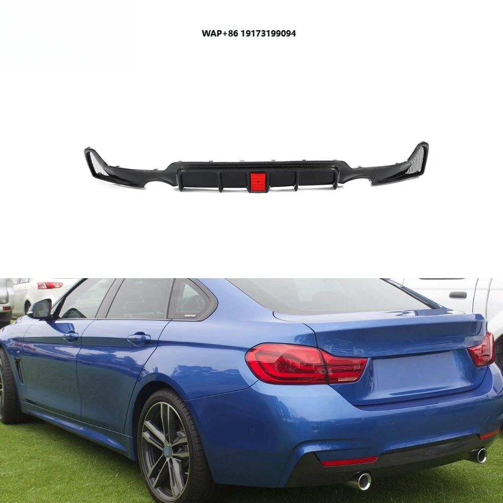 

Carbon Fiber Rear Bumper Diffuser With LED Light for F32 F33 F36 M Sport 13-18