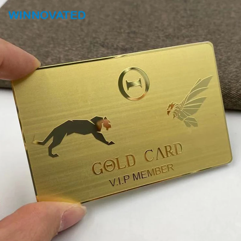 custom.Silver Laser Cut Membership Stainless Steel Brushed Metal VIP Card