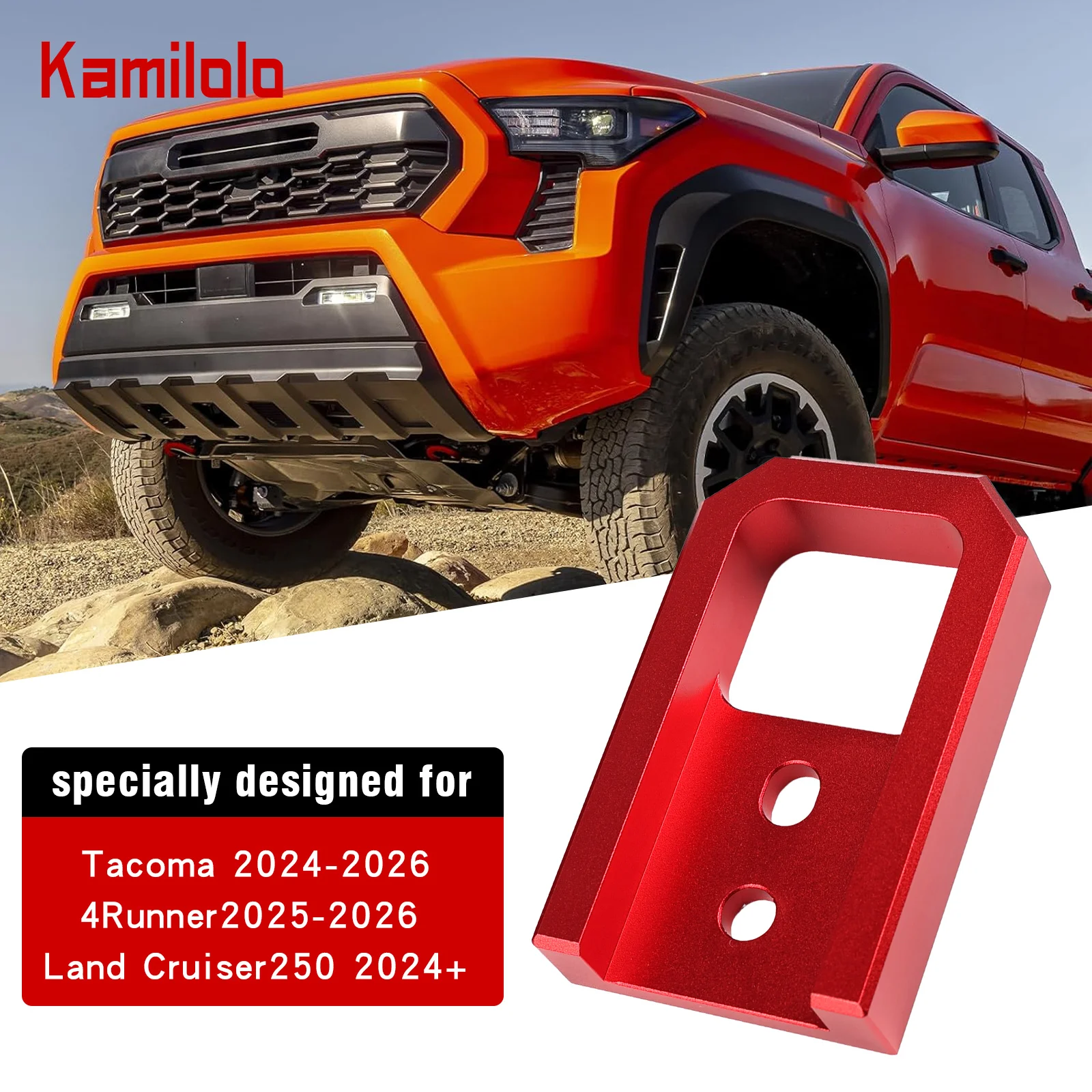 

Kamilolo 2PC Tacoma 2024-2026/4Runner 2025-2026,Automotive Tow Hook Compatible with Toyota Tacoma 2024-2026 and 4Runner2025-2026