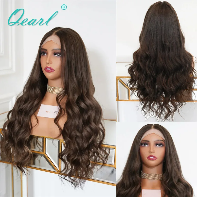 

Natural Medium Brown Human Hair Wigs Loose Wave Full 360 Lace Frontal Wig Chocolate Brownish 13x6 Hd European human hair wig