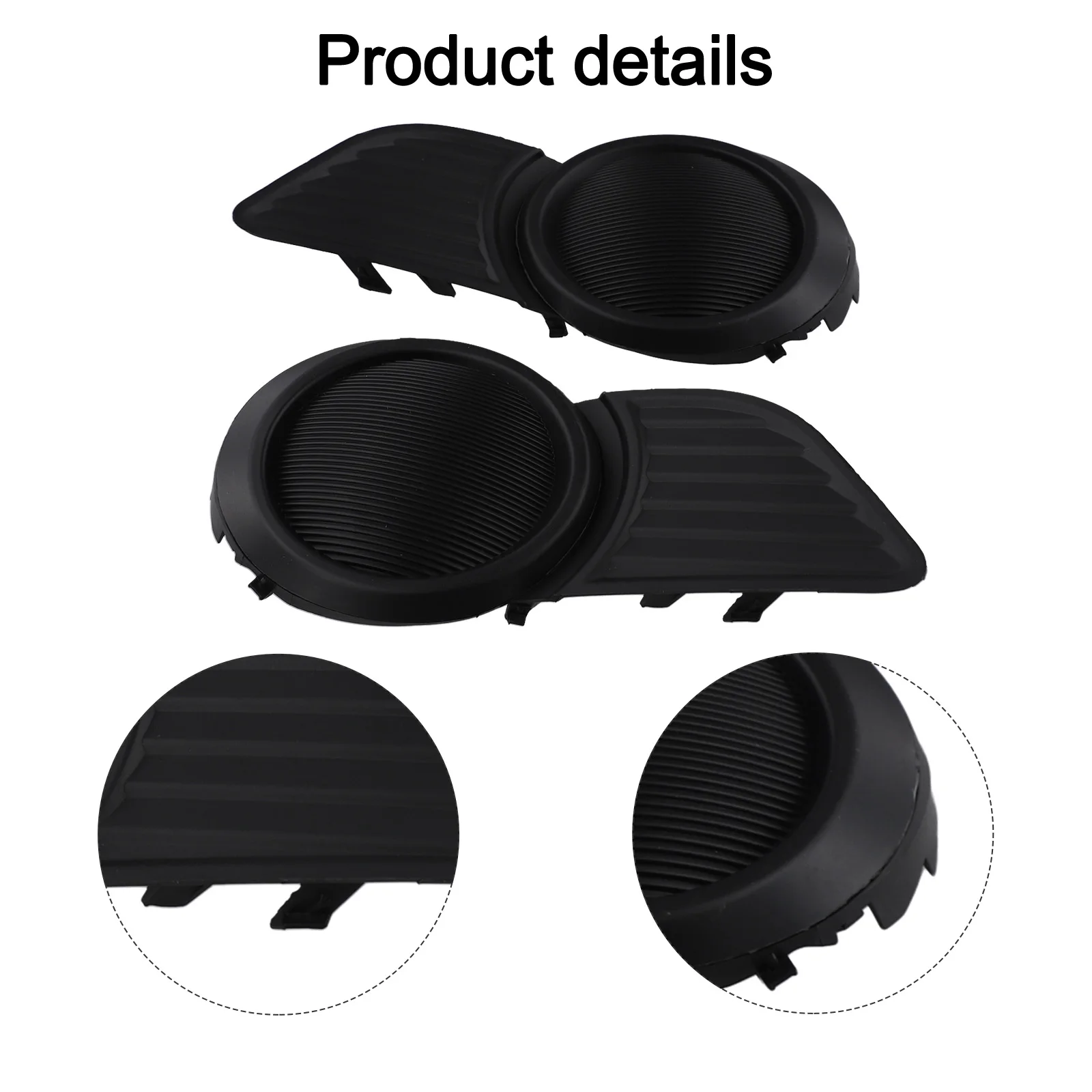For Sienna 2011 2017 Fog Lamp Cover Set Black ABS Material and Wear resistant Quick Installation For Sienna 2011