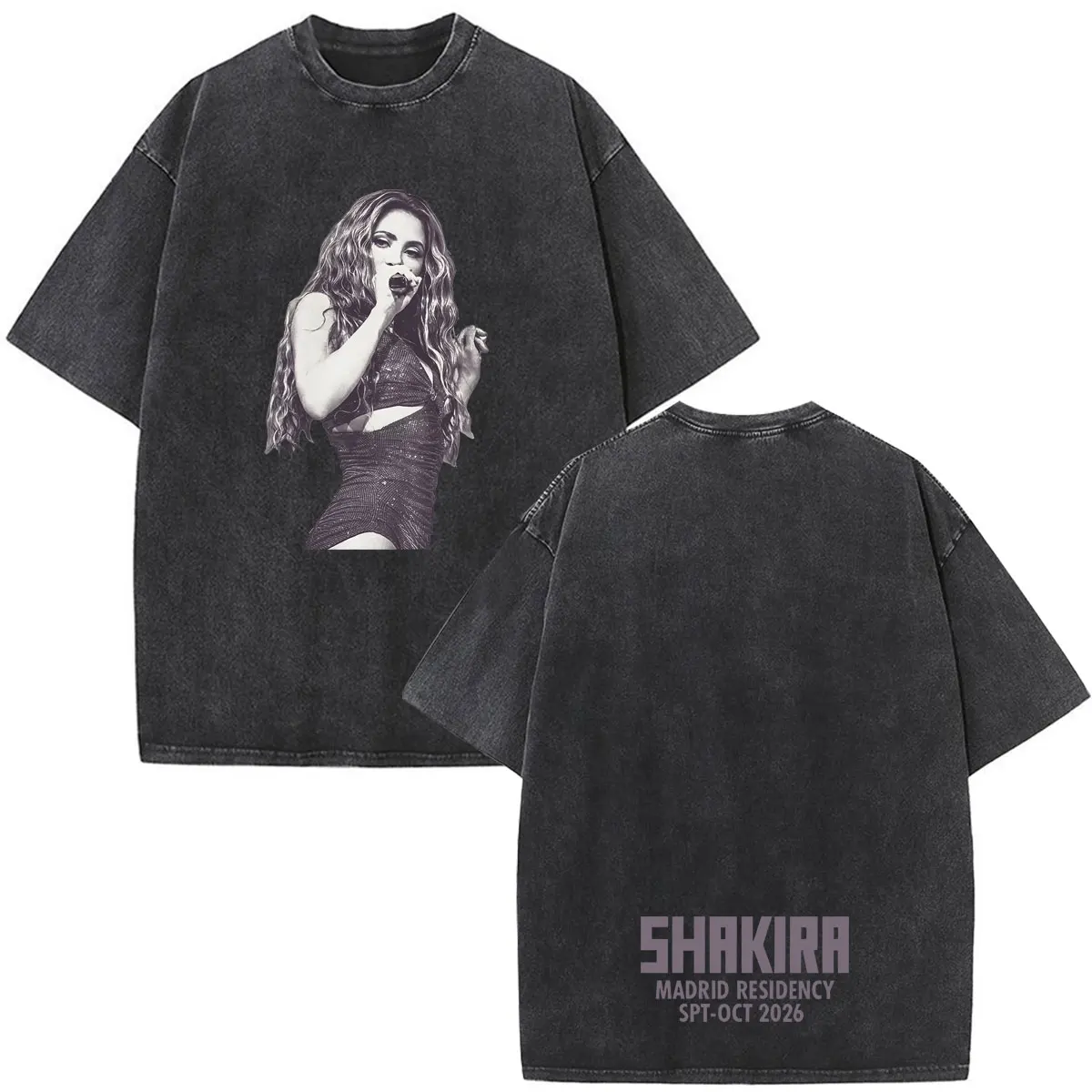 Shakira Las Mujeres Ya No Lloran 2026 Tour Print Vintage Washed Fan Geschenk T-Shirts Herren Damen Mode Locker Lässig Baumwoll-T-Shirt – Detail 20