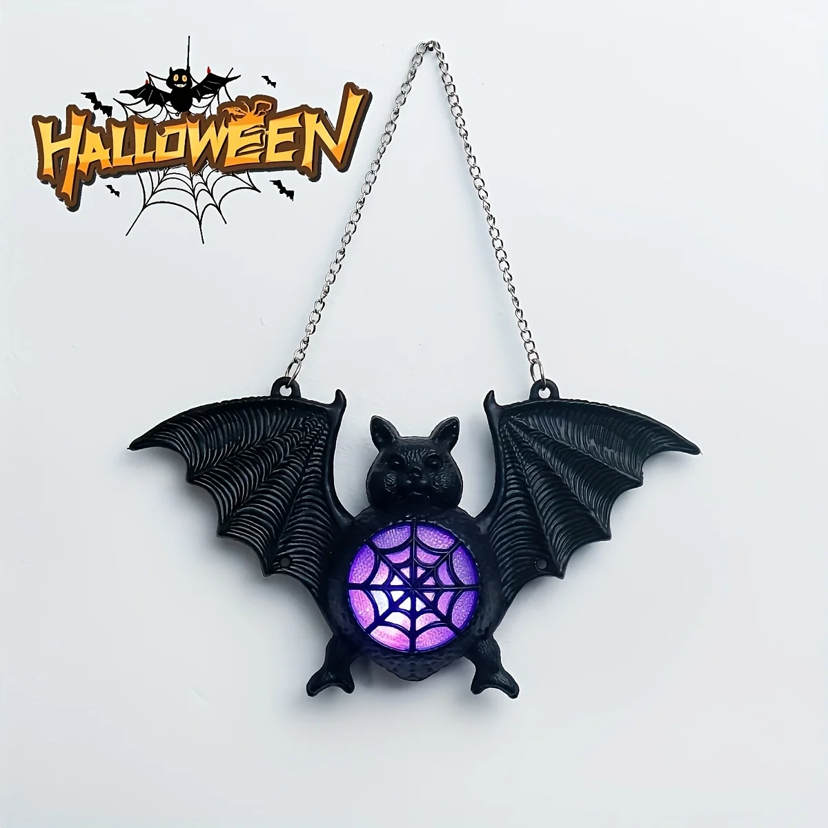 Luminous Bat Lamp New Colorful Gradient Plastic Bat Pendant Hanging Decoration Ghost Festival Decoration Prop Bat