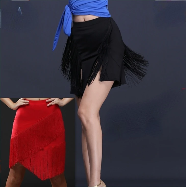 

New Latin Dance Skirt Training Suit Professional Dance Wear Irregular Tassel Skirt Latin Dance Dress Women Competition