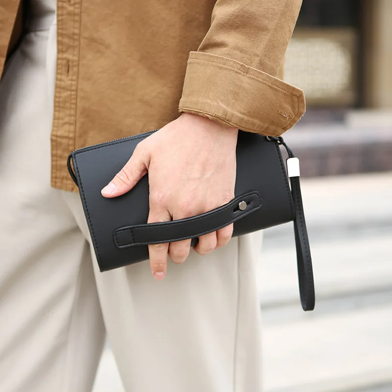 Handbag men's wallet business ultra-light wear-resistant large capacity multi-pocket mobile phone change storage simple