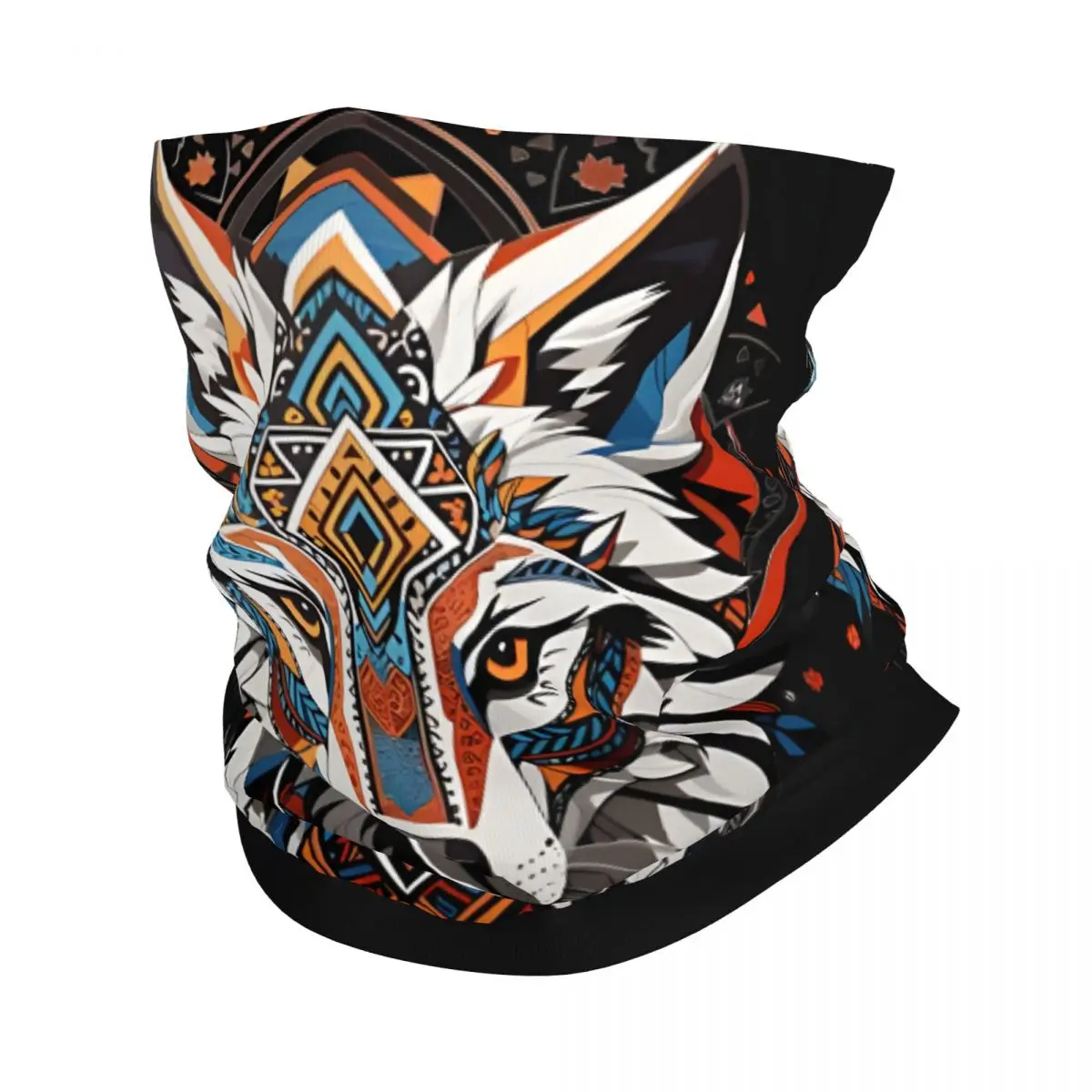 Ethnic Wolf Totem Viking Scarf Neckerchief Neck Face Mask Polyester