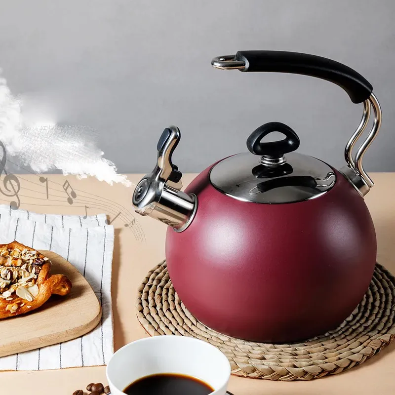 

Чайник в ретро-стиле из нержавеющей стали 304, универсальный для газовых и электрических плит, с заварочной колбой, большой емкости, ZI458