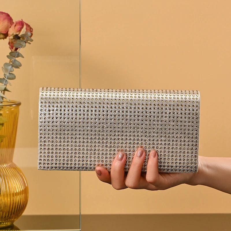 

Rhinestone dinner bag fashion for female wholesales evening purse chain luxury envelope evening rhinestone clutch bags for women