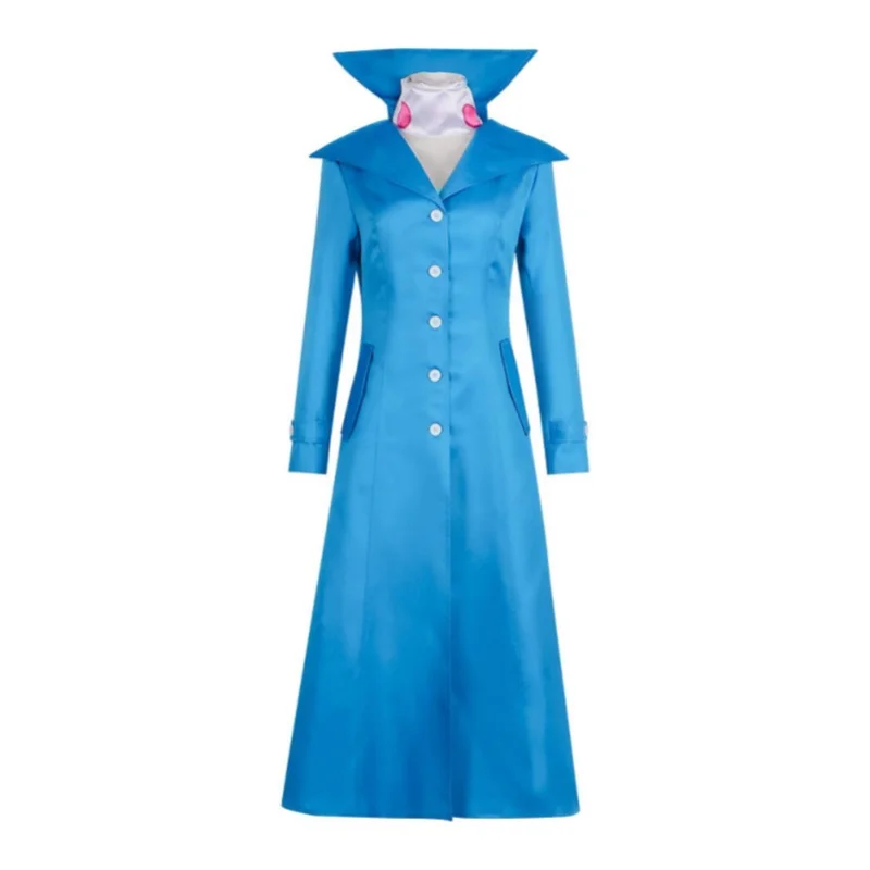 Anime Despicable Me Lucy Wilde Cosplay Costume Dress Coat Women Blue Long Jacket Halloween Carnival Roleplay Fantasy Outfit Suit