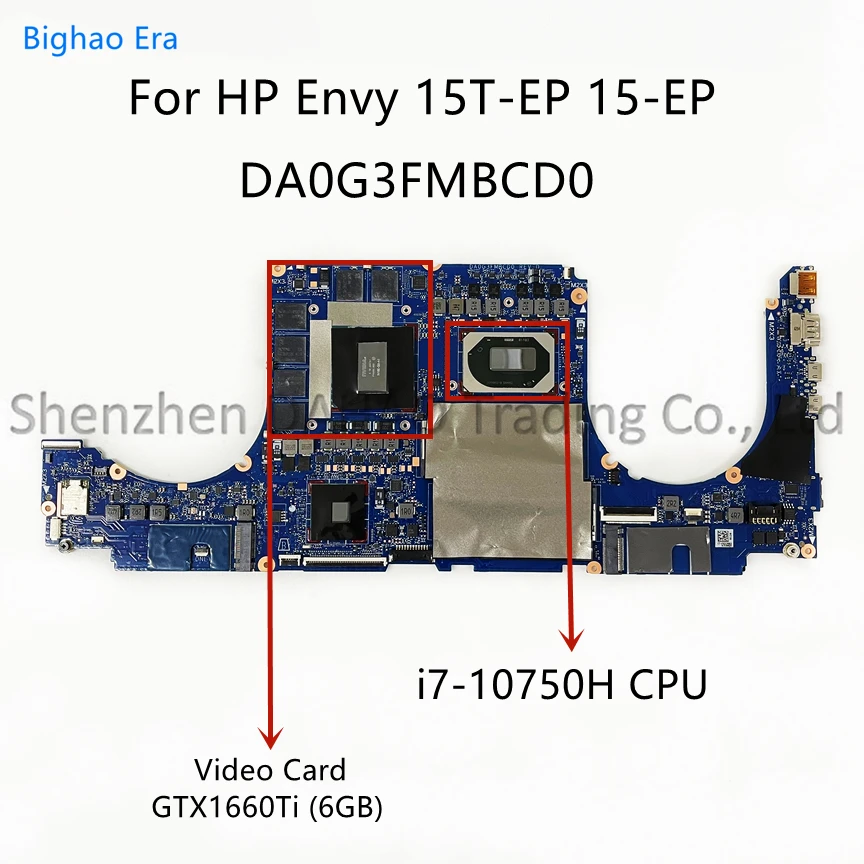 

L97393-601 For HP Envy 15T-EP 15-EP Laptop Motherboard DA0G3FMBCD0 With Intel CoRe i7-10750H CPU GTX1660Ti 6GB Video Card DDR4