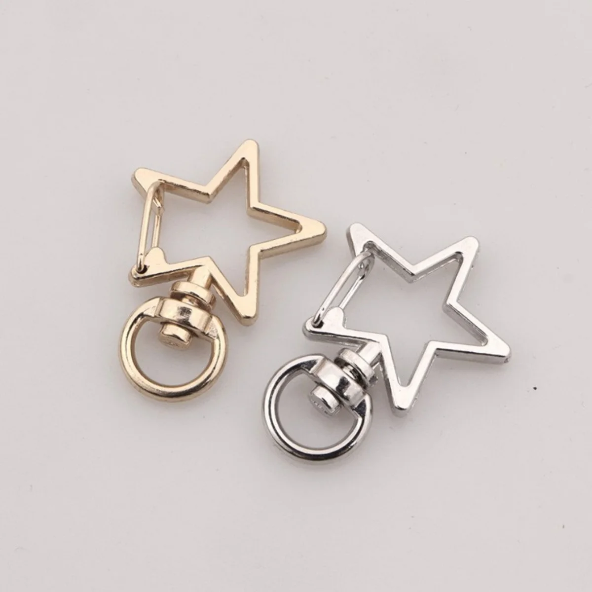Set of 10 Metal Lobster Claw Clasps Star keyring Hook Lanyard Clip DIY Supplies Jewelry Making Keychain image 3