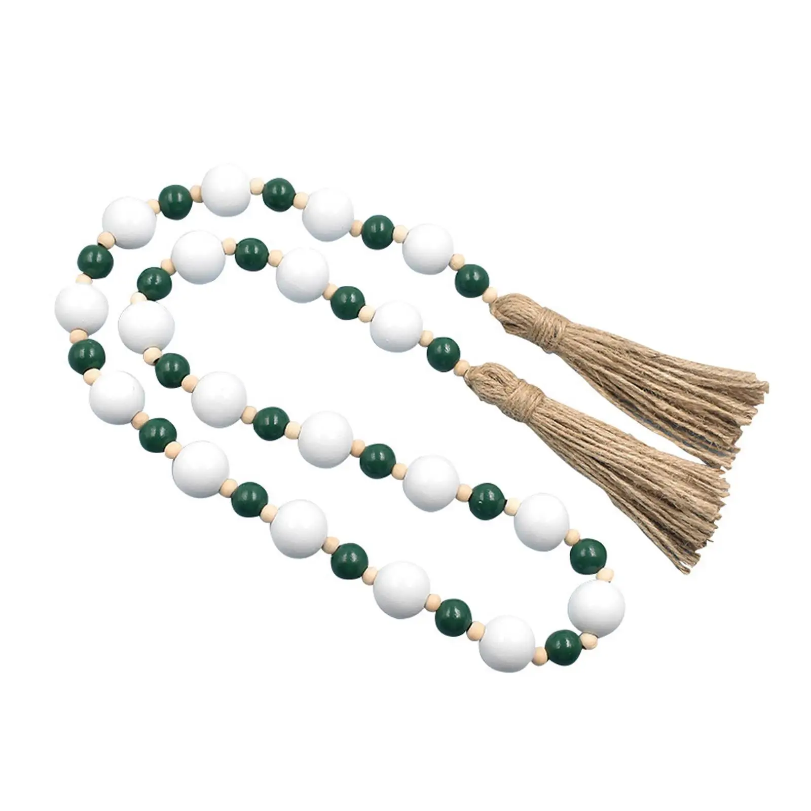 ลูกปัดไม้ Garland คริสต์มาส Garland Boho Decor แขวนผนังตกแต่งคริสต์มาสลูกปัด Garland สําหรับห้องนั่งเล่นคริสต์มาสห้องนอน