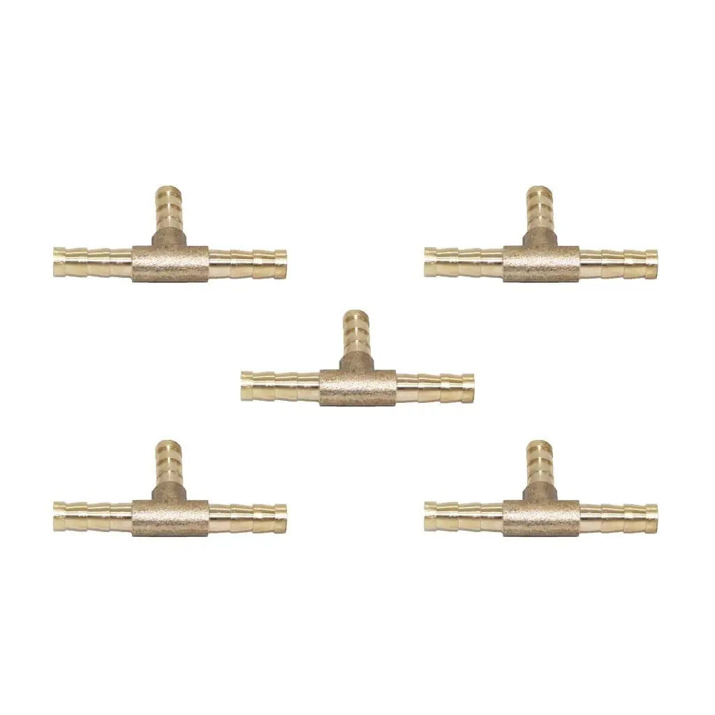 Brass Barbed 3 Way Tee Adapter Anti Corrosion Hose Connector for Oil Water Gas Fuel Accessories