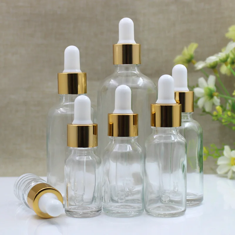 

24pcs 5ml-100ml Empty Clear Glass Dropper Bottles Essential Oil Drop Aromatherapy Liquid Reagent Pipette Refillable Bottle