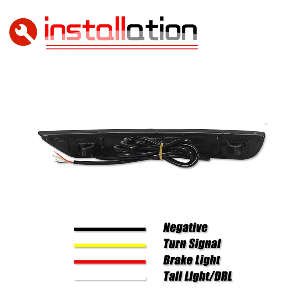 Car Rear Bumper Reflector Brake Tail Lights w/ Sequential Turn Signal Rear Fog Lights For Subaru Forester 2008-2018 Red LED 12V
