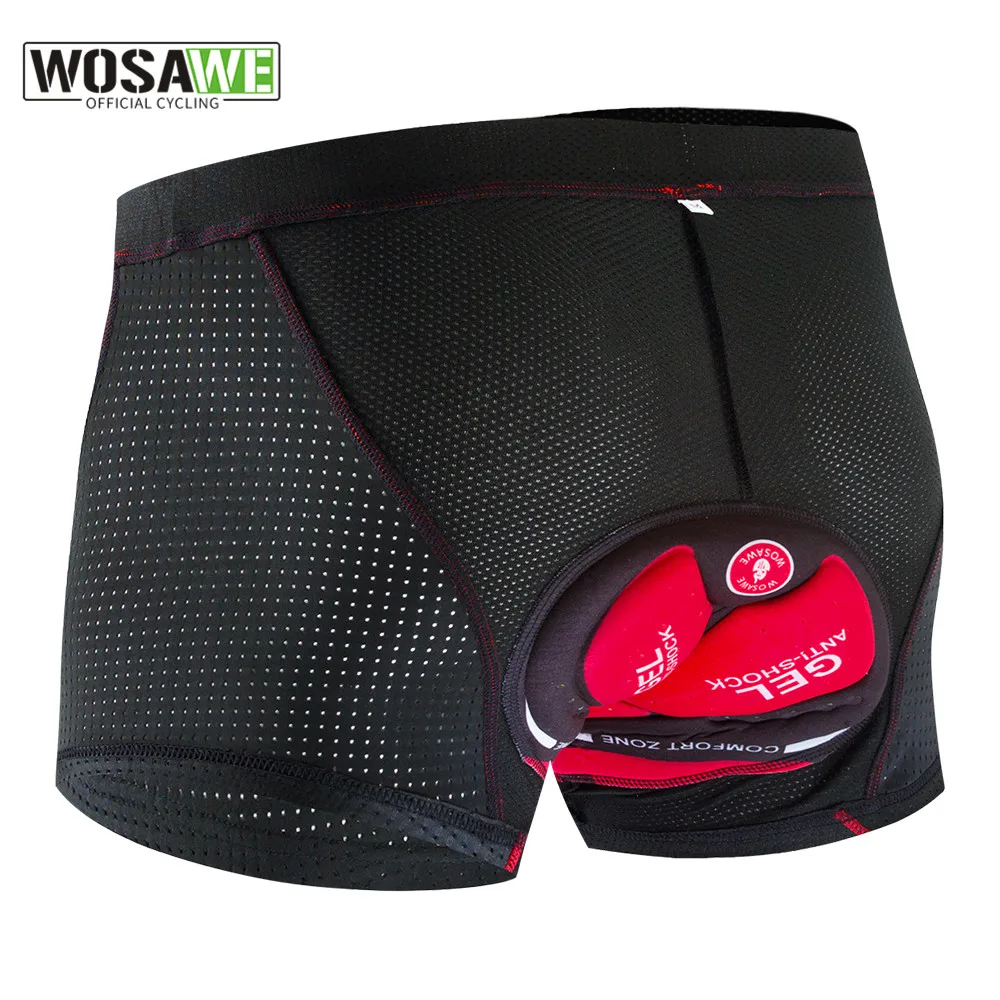 WOSAWE Upgrade Cycling Shorts Men Cycling Underwear Pro 5D Gel Pad Shockproof Padded Underpant Bicycle Shorts Bike Underwear