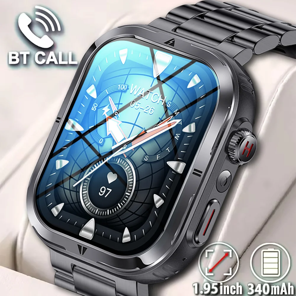 2024 New Outdoor Military Smart Watch Men GPS Sports Fitness Waterproof Bluetooth Call Smartwatch Android IOS