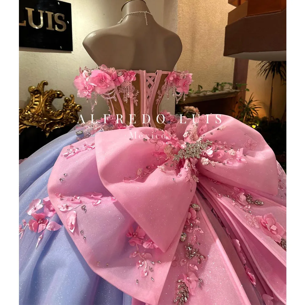 فستان Quinceanera المكسيكي مزين بالدانتيل الشامبانيا من فيستدو بارا Quinceanera فستان فيت 16 فيستدوس دي XV 15 أنوس لعيد الميلاد #4